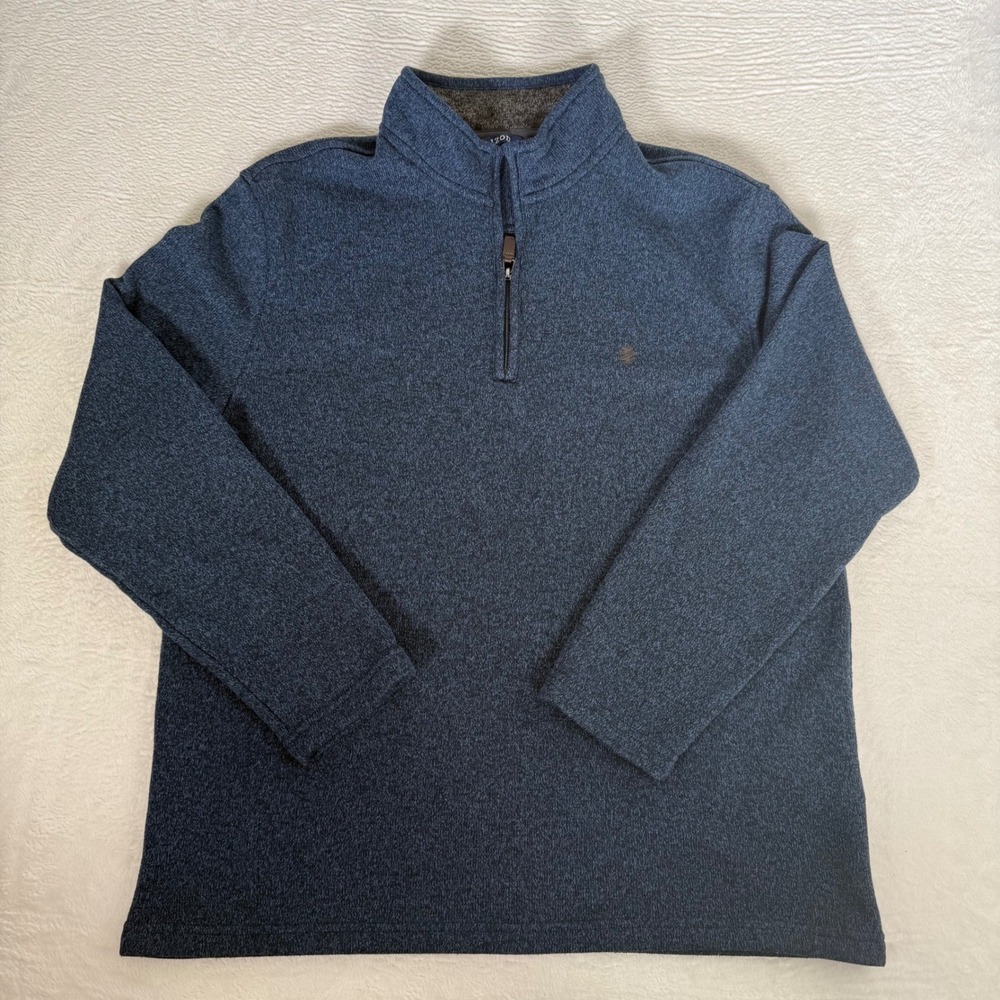 IZOD Quarter Zip Sweater XL Fleece Pullover Blue Knit Thermasoft Grandpacore